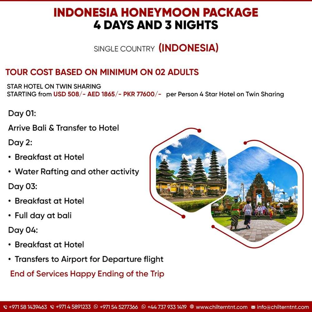 Indonesia honeymoon package 4 days